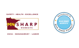 careers MN Sharp and Blue Zones logos